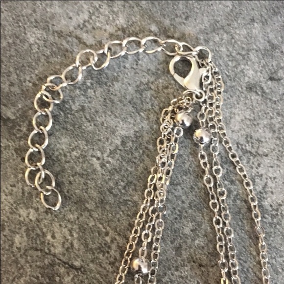 3 Layer Boho Chic Silver Toned Necklace - Picture 8 of 8
